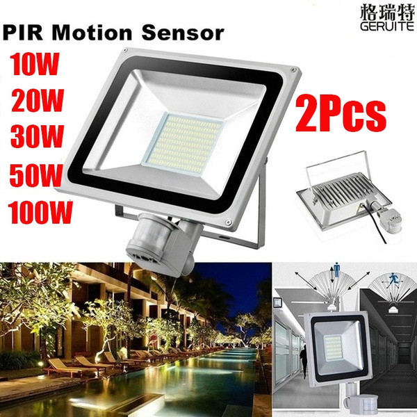 PIR Motion Sensor Outdoor LED Flood Lights 100W 50W 30W 20W 10Watts Fixtures US 