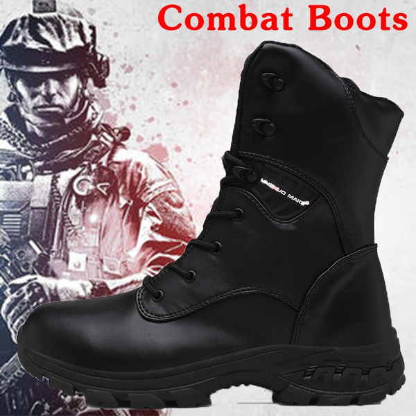Men's Winter Military Combat Tactical Boots Hiking Boots Waterproof ...