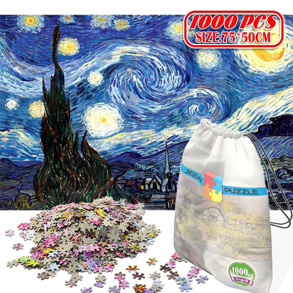 Starry Night by Van Gogh  Mini Wooden Jigsaw Puzzle