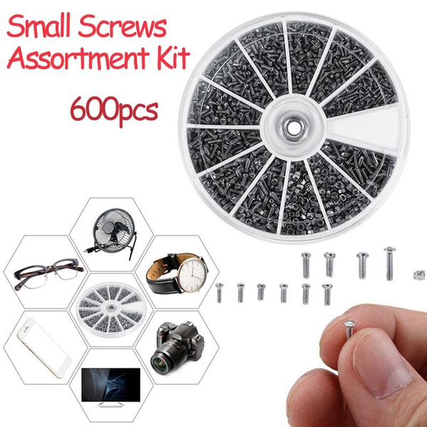 600PCS Electronics Assortment Kit M1 M1.2 M1.4 M1.6 Small 12 Kinds of Screw Nuts 