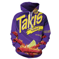 3D hoodies, Snacks, pullover hoodie, unisex