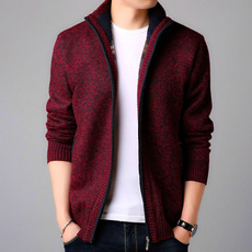 Stand Collar, Casual Jackets, cardigan, Knitting