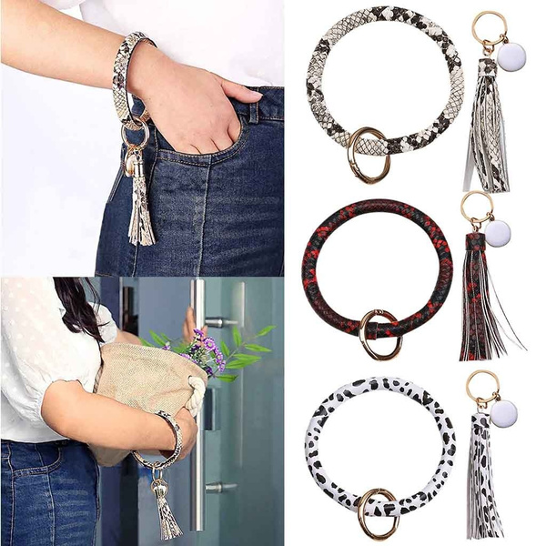 Wristlet Keychain Bracelet Bangle Keyring Key Chain Holder- Big O