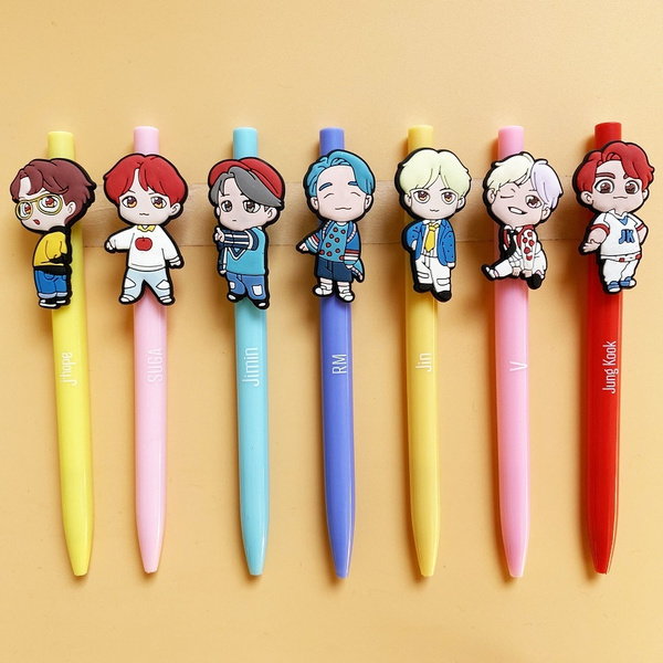 NEW Kpop Bangtan Boys HOUSE OF BTS Cartoon Ballpen Gel Pen Water