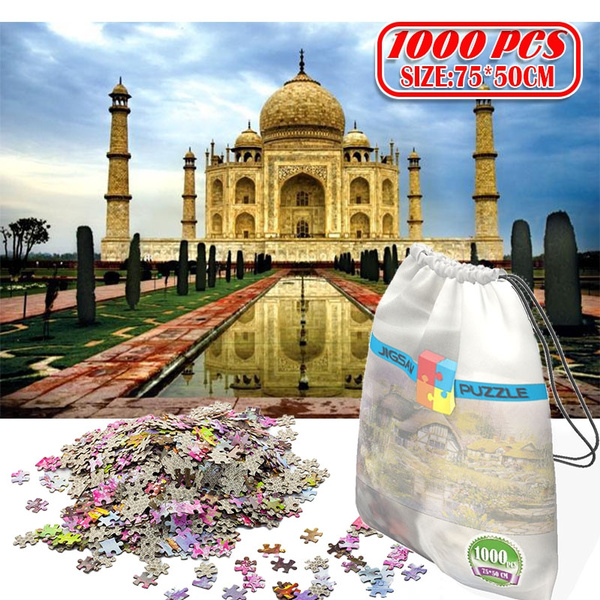 3D Paper Jigsaw Puzzle 1000Pieces Wooden Toys Puzzles For Adults India Taj Mahal 