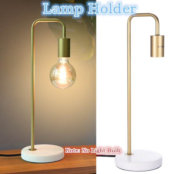 Desk Lamp Gold Table Lamp Industrial Nightstand Lamp Edison Lamp With White Marble Base For Bedside Living Room Bedroom Dresser No Light Bulb Wish