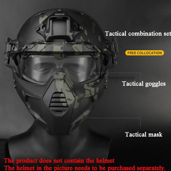 Men's Army Tactical Mask Goggles Shooting Hunting Protection Mask with ...