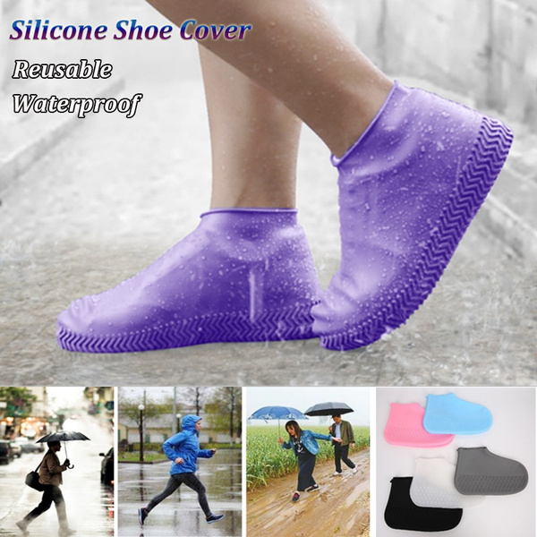 1Pair Silicone Rain Waterproof Shoe Covers Reuse Slip Boot Overshoes Protector 