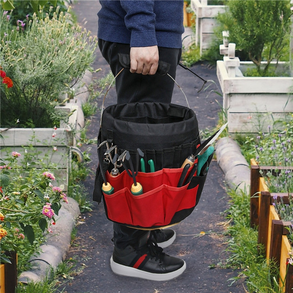 Multi-purpose Durable Outdoor Indoor 42 Pockets Garden Plant Bucket Tool  Organizer Storage Holder Tote Bag