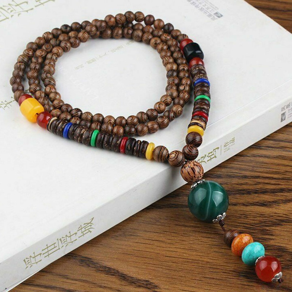 African Wood Bead Necklace | Colorful Handmade - Twists & Turbans