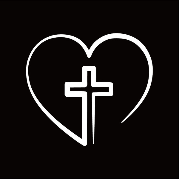 2PC CAR DECALs Cross Heart Jesus Vinyl Car Sticker Creative Christian ...