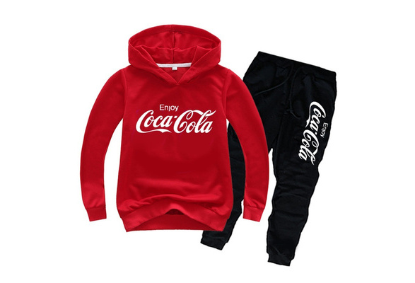 Coca Cola Kids Suit Hoodies Pants Boys Girls Sweatshirt Printed