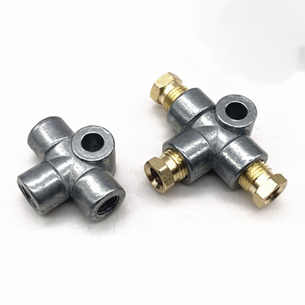 3 Way Brake T Piece Tee With 3 Male Nuts Short Union Metric M10 3/16 Pipe 10mm | Philippines