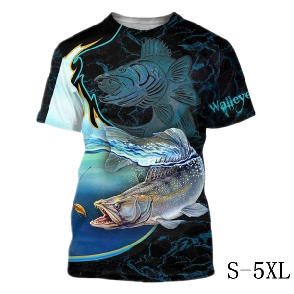 2020 Newest Fashion Mens Tshirt Walleye Fishing 3D All Over