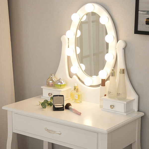 Armoire de Tafel Penteadeira Coiffeuse avec miroir Miroir de toilette de  l'éclairage de la lampe de maquillage (WH-MR-47) - Chine Miroir de la  lumière, Coiffeuse