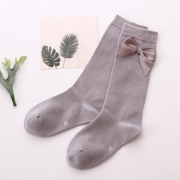 Cotton Baby Socks Bow Princess Socks Baby Girls Knee Anti Slip Leg Warmers Socks