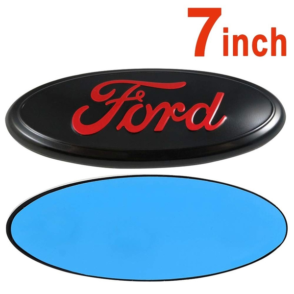 FORD 7 Inch Front Grille Tailgate Emblem All Black 3D Oval 3M Double Side Adhesive Tape Sticker Badge for Ford Escape Excursion Expedition Freestyle F-150 F-250 F350 