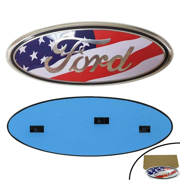 2004-2014 F150 Front Grille Tailgate Emblem 11-14 Edge Dark Blue Decal Badge Nameplate Fits for 04-14 F250 F350 06-11 Ranger 11-16 Explorer Oval 9X3.5 