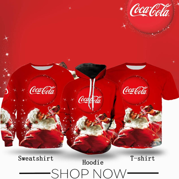 2020Popular 3D Print Coca Cola Christmas Men Women Casual Hoodie