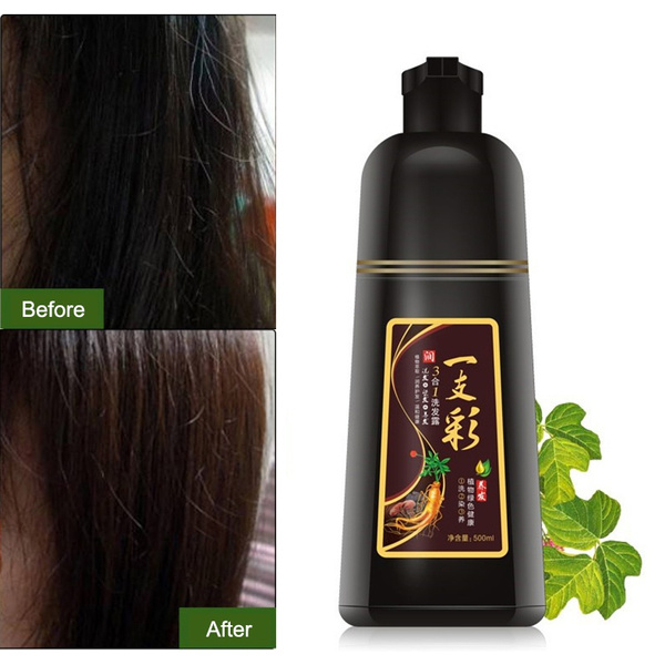 500ML Hair Dye Color Shampoo Beauty Nourishes Long Lasting Care for Men ...