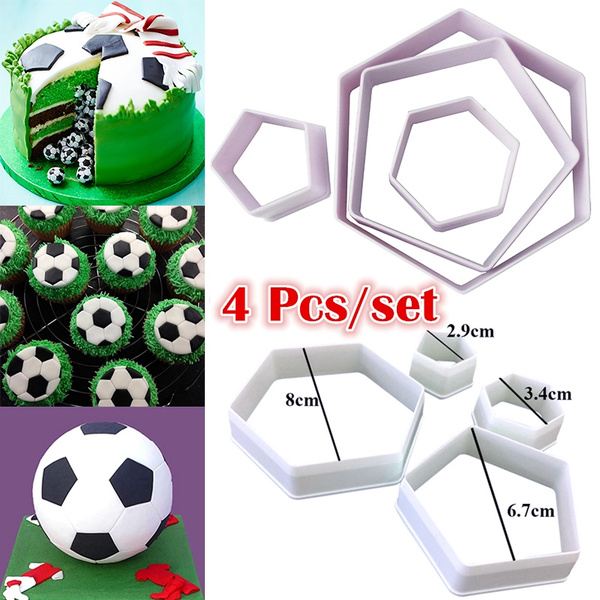Buy 3D Soccer Ball Pan,LQQDD Football Shape Cake Pan and The Easiest Soccer  Cookie Ever Cutter Set,Football Cutter Cake Mold for Stadium Player World  Cup Master Chart Cake Decoration Gumpaste Fondant Mold