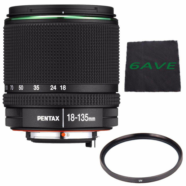 Pentax SMC DA 18-135mm F/3.5-5.6 ED AL (IF) DC WR Lens + UV Filter