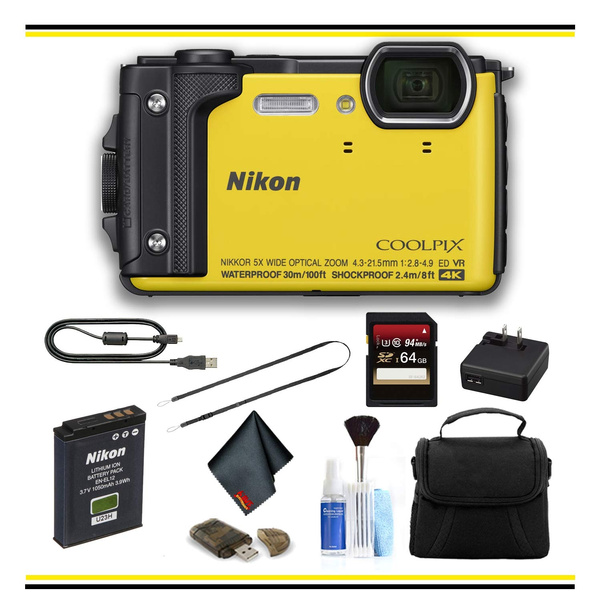 Nikon COOLPIX W300 Digital Camera (Yellow) (26525) Yellow Starter