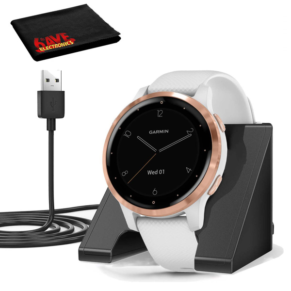 Reloj inteligente GPS Garmin vivoactive 4S (40 mm, banda de oro rosa /  blanco) con soporte de carga Spotify, música, Garmin Pay, monitorización  del cuerpo | Wish