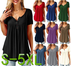 Plus Size, Sleeve, Tops, summer t-shirts