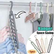 1PC 9-hole Space Saving Hanger 360 Rotating Magic Hanger Multi-function Folding Magic Hanger Wardrobe Drying Clothes Clothes Storage