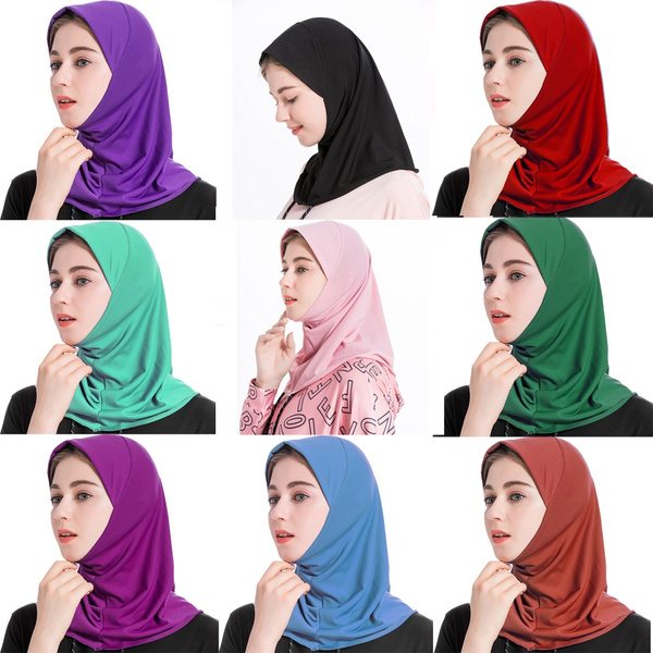 GladThink Womens Muslim Mini Hijab Caps Islamic Scarf 4 Pieces Set No.1