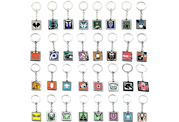 HKRT Game Rainbow Six 6 Siege Keychain men women fashion jewelry key chains gift,Beige