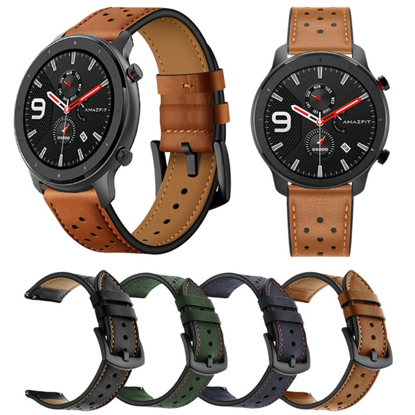 For Samsung Galaxy Watch 42mm 46mm Real Leather Wrist Strap For