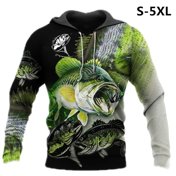 3D All Over Printed Bass Fishing Hooded Sweatshirts Men And Women