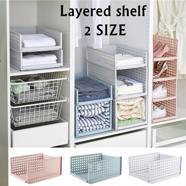 3 Colors Bedroom Cabinet Storage Shelf Rack Box Home Wardrobe Closet  Clothing Clothes Organizer Multilayer Storage Dorm Room Layered Shelf