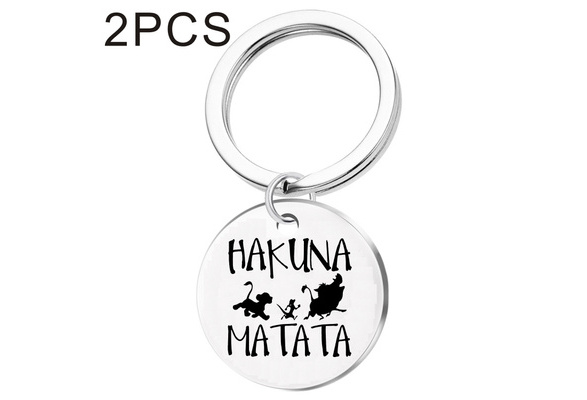 Me Plus Inspirational HAKUNA MATATA Positive Message Bar Pendant Keychain