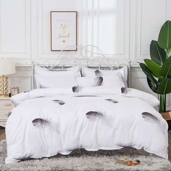 feather pattern duvet set