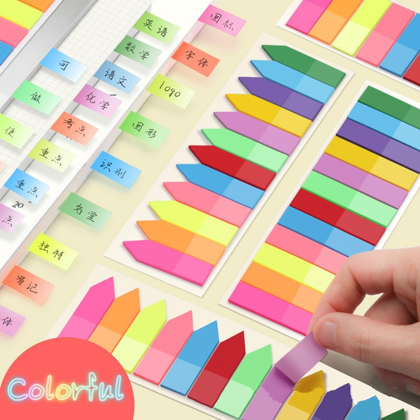 7 Types Fluorescent Color Sticky Note Colorful Sheet Labels ...