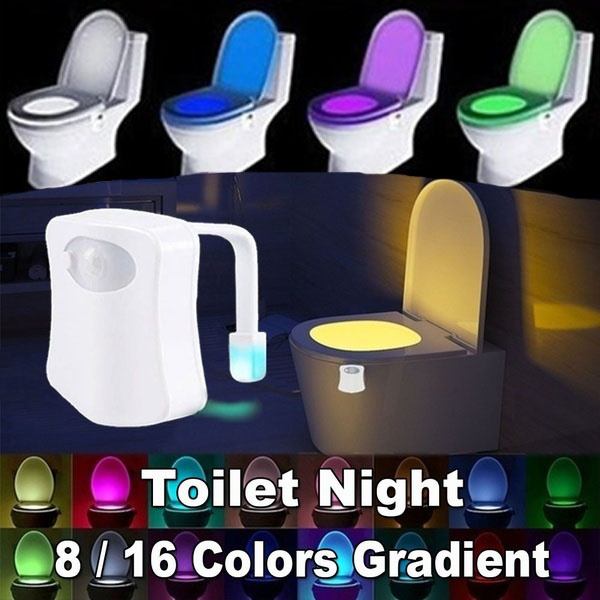 16 Colors Toilet Light, Human Motion Sensor Night Light, Bathroom
