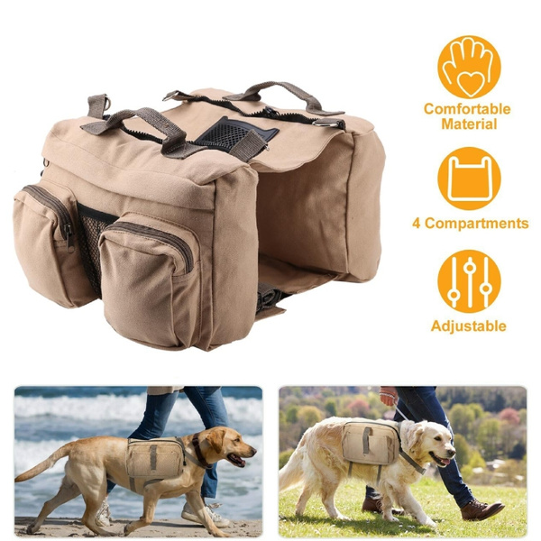 Pet Dog Travel Outdoor Saddle Bag Pack Backpack Carrier for Hiking Camping Train 