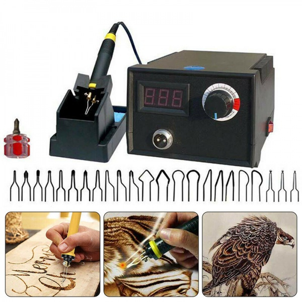 New Professional Wood Burning Pen Digital Pyrography Soldering Machine ...