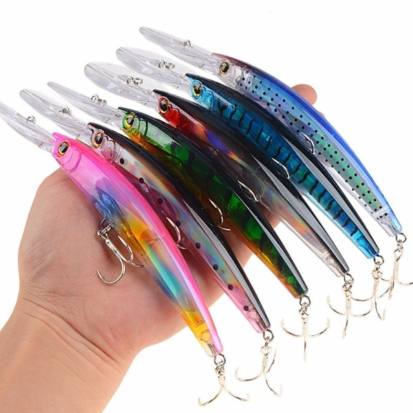 6 Colors Large Minnow 17cm/24g Fishing Lures Belt Steel Ball Blood