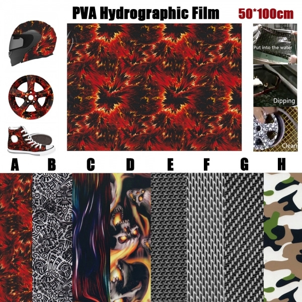 50*100cm PVA Water Transfer Film Laser Hydrographic Hydro Dip Printing DIY UK 