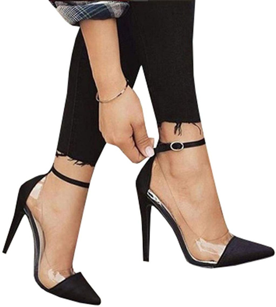 Clear Pumps With Black Toe | ShopStyle