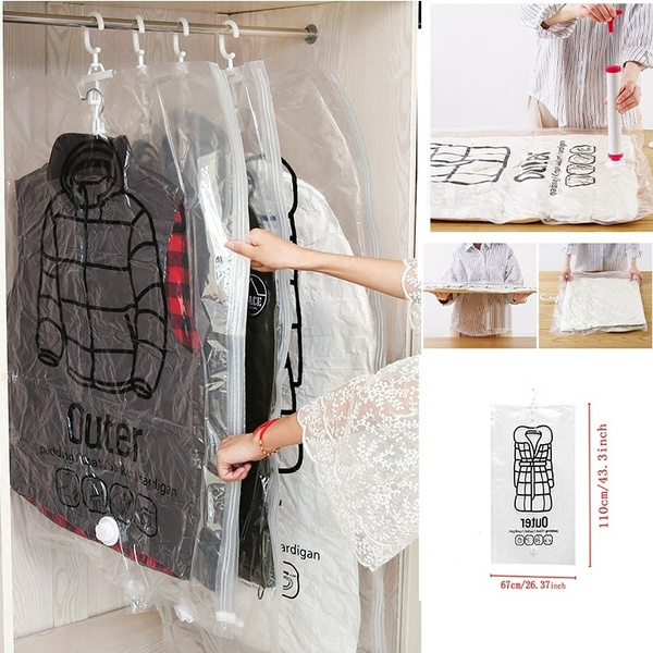 Hanging Vacuum Storage Bags Clothes Storage Bag Reusable Vacuum Storage Bags  for Dresses,Coats,Down Jackets and Other Clothes - AliExpress