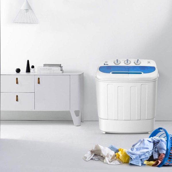 COSTWAY Portable Mini Washing Machine with Spin Dryer, Washing