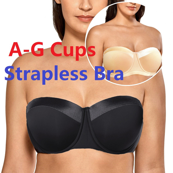 Women Everyday Bra Big Size Strapless Bra 32-46 A/B/C/D/DD/F/G Half Cup  Multiway Bra with Straps KY044