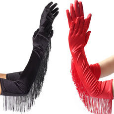 fringed, Gloves, performance, Satin