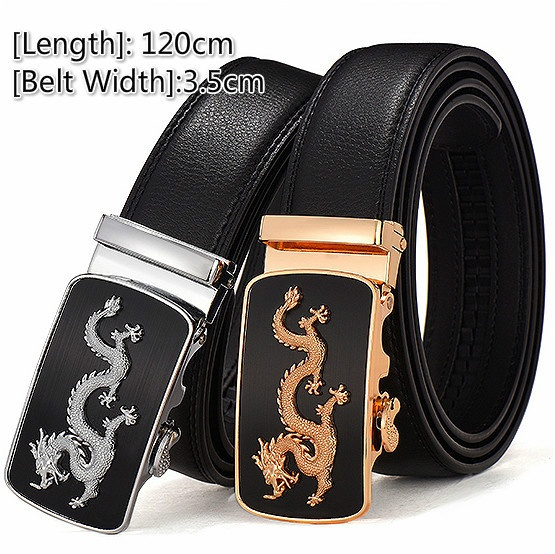 Mens Leather Belt Metal Automatic Buckle Brand High Quality Luxury