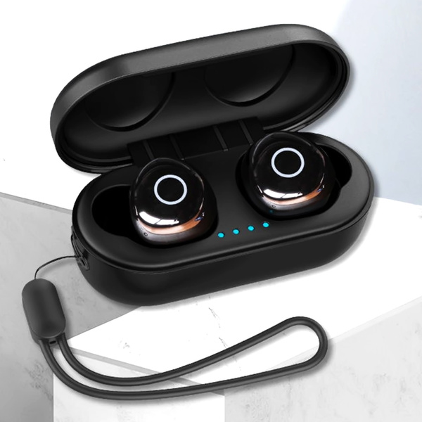 OVEVO Q65 Pro TWS Wireless Bluetooth 5.0 Earphone HiFi Stereo Sound Bass Smart Touch IPX7 Waterproof Bilateral Call Headphone with Charging Box Black